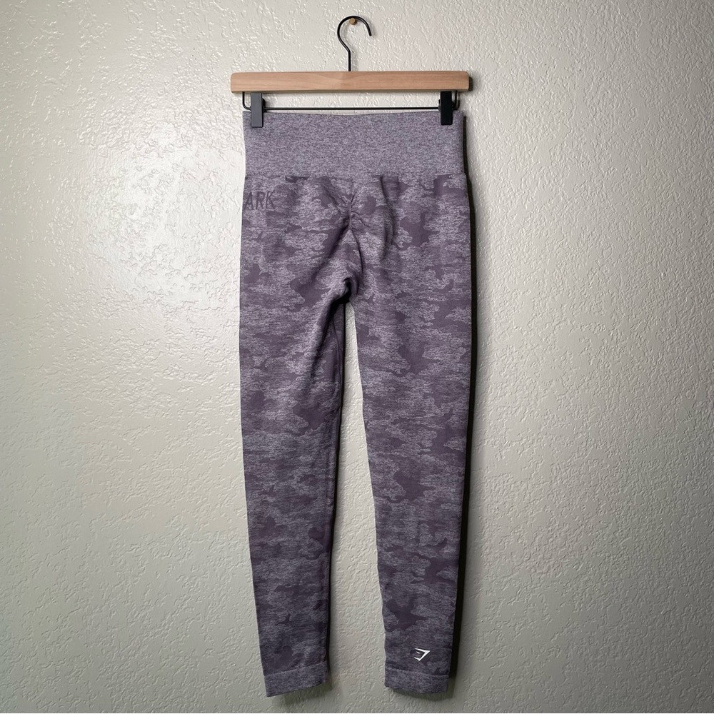 Gymshark Camo Seamless Leggings Purple Workout Running - Picture 6 of 8